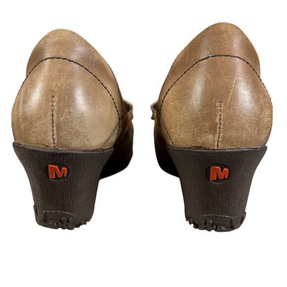 Merrell Shoes Women Size 9 Orchid Tan Brown Mary Jane Wedge Leather Comfort - Picture 4 of 10